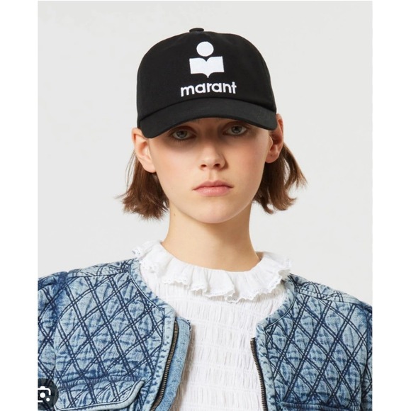 Isabel Marant Tyrony Baseball Cap Womens TU Black NWT Embroidered Logo Hat main image 8